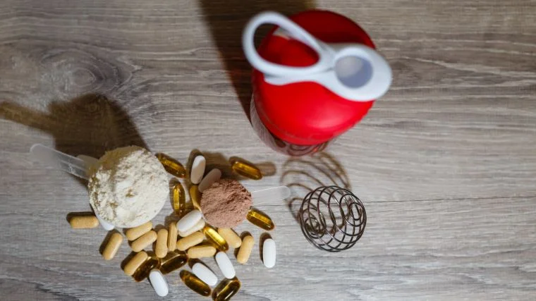 Pre-workout supplement sand powder.
