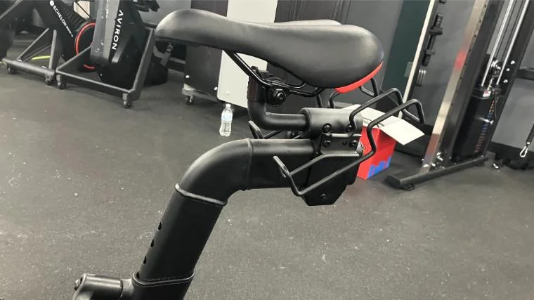 pro-form-studio-bike-pro-22-seat The adjustable seat on the ProForm Studio Bike Pro 22.