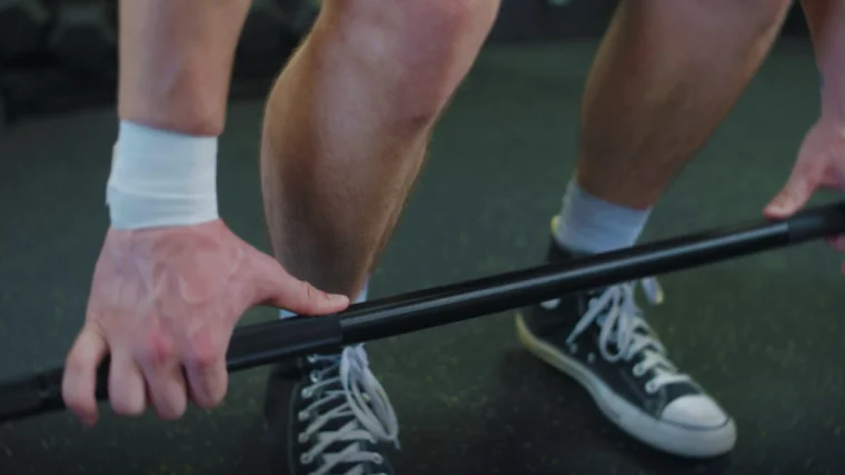 Jake Setting Up for a Deadlift with the X Training Elite Competition Barbell