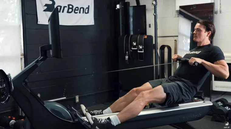 Jake testing a rowing machine.