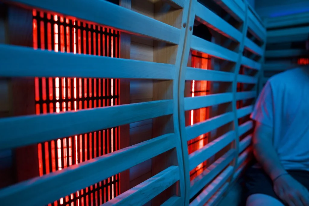 Heaters in the bench of Sun Home Luminar 5-Person Sauna