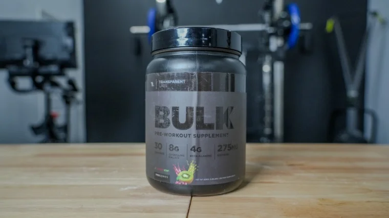 Front view of a container of Transparent Labs BULK Black Pre.