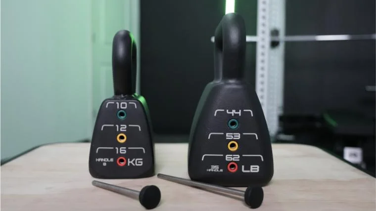 The PowerBlock Adjustable Kettlebells.