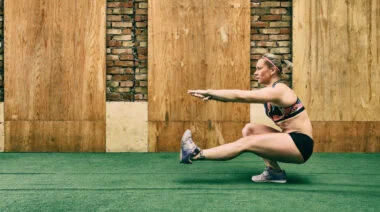Woman doing pistol squat