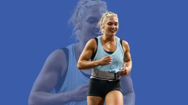 Haley Adams runs in a competition