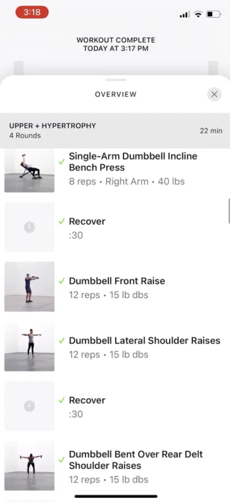 Future Workout Overview