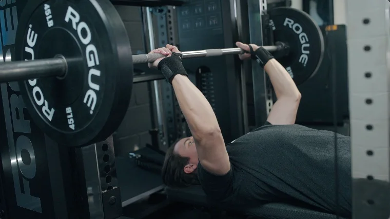 Jake Benching with the Gymreapers Wrist Wraps