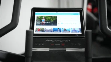 The iFIT-enabled display of a ProForm treadmill
