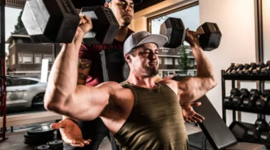 sitting dumbbell shoulder press