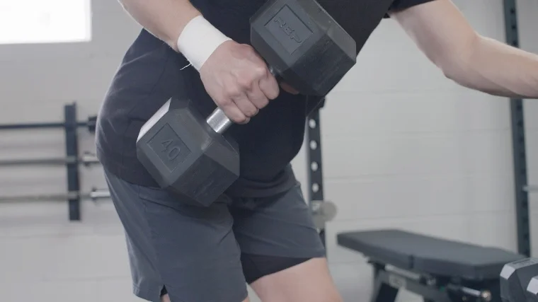 Jake Using the REP Fitness Hex Dumbbells for Rows