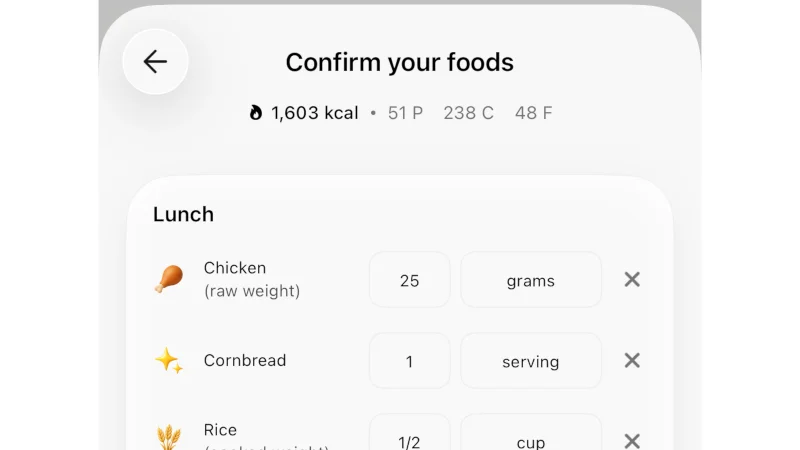 Counting calories with fitia