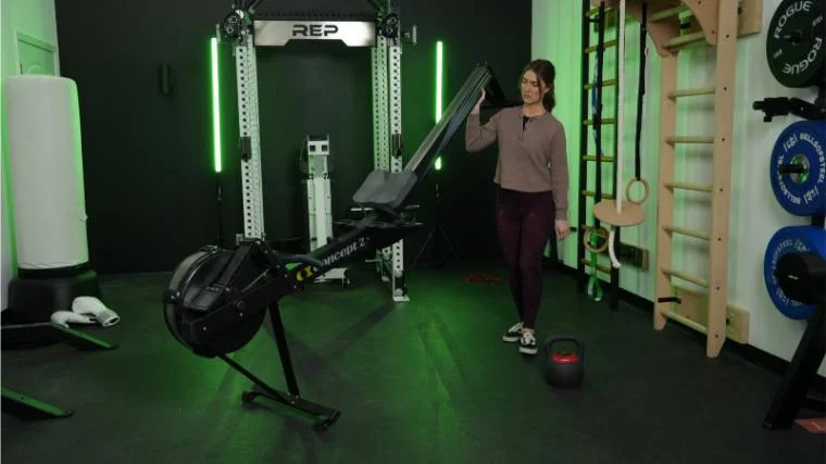 concept-2-rower-moving-rower Our tester moving the Concept2 RowErg.