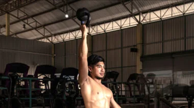 kettlebell overhead lunge featured