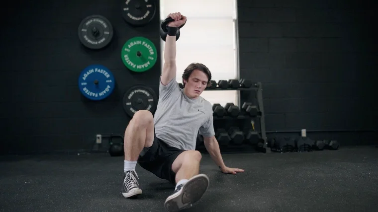 Jake Doing Turkish Get-Ups with the Onnit Kettlebell