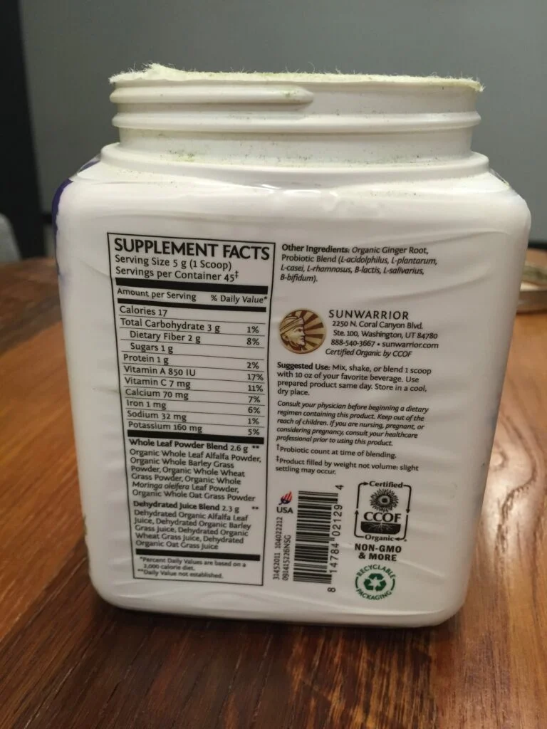 Sunwarrior Ormus Super Greens Ingredients Sunwarrior Ormus Super Greens Ingredients
