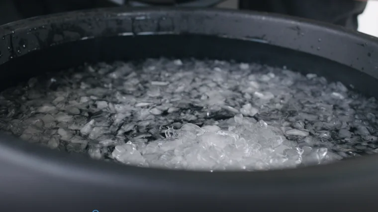 Ice Barrel Filled with Water and Ice
