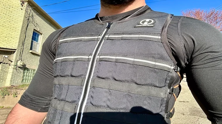 Our tester wearing the Hyperwear Hyper Vest Elite