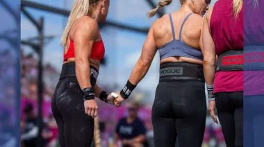 The Dottirs are shown holding hands at a competition