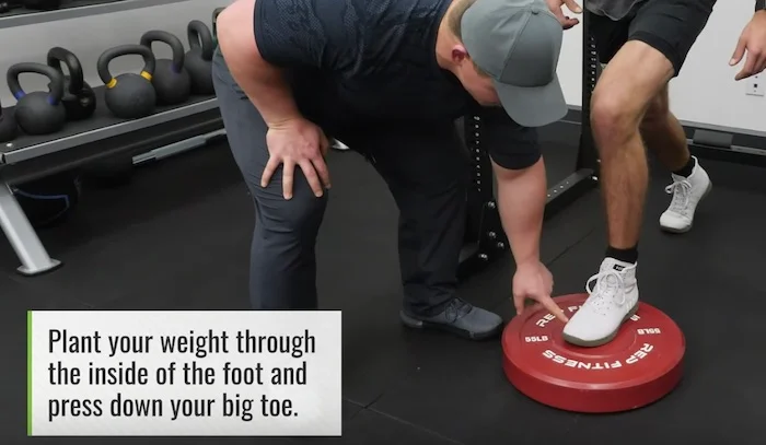 Front Foot Elevated Zercher Split Squat Setup