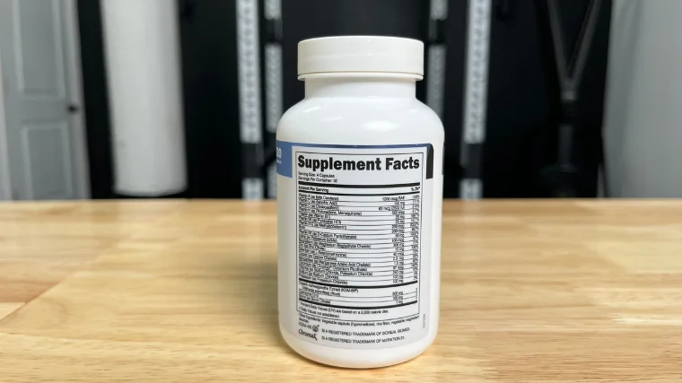 Transparent Labs Multivitamin nutrition label.