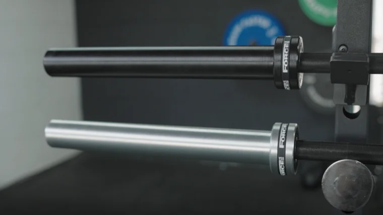 Black and Bright Zinc Loading Sleeves on the Force USA Gunner Barbell