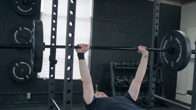 Jake Benching With the REP Fitness Sabre