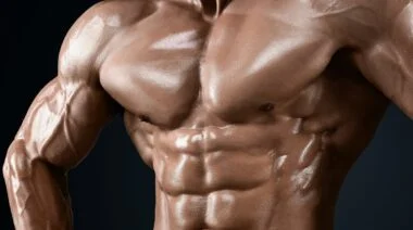 Close up of a muscular chest.