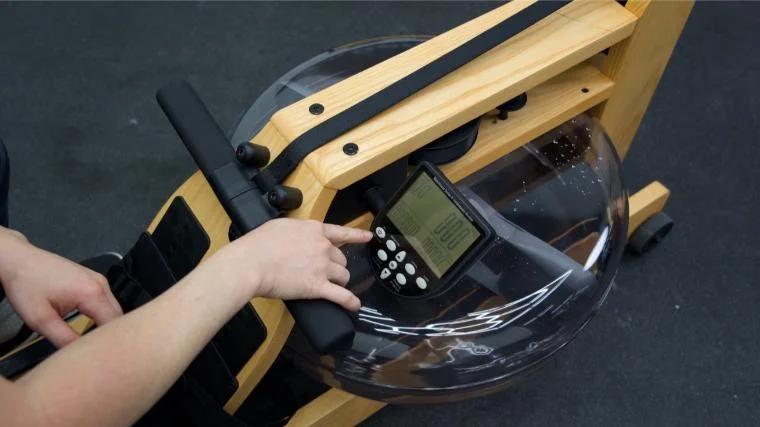 water rower original series close up top of rower adjusting controls