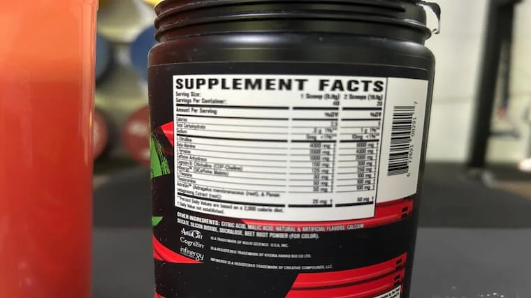 Jacked Factory Wick Mode supplement facts