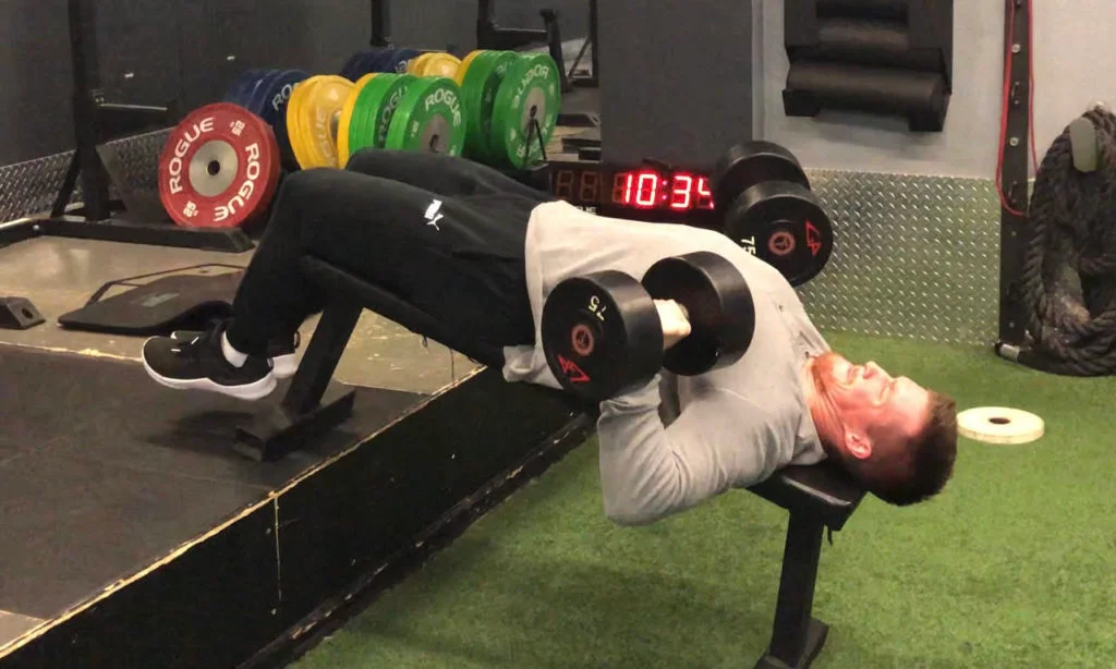 Decline Dumbbell Bench Press Bottom