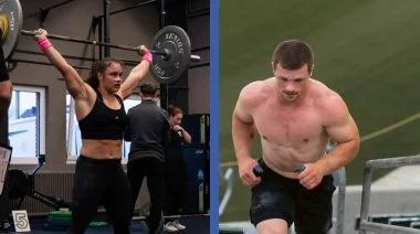 A side-by-side image showing winners from the 2025 CrossFit Open