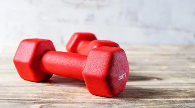 A pair of children's dumbbells