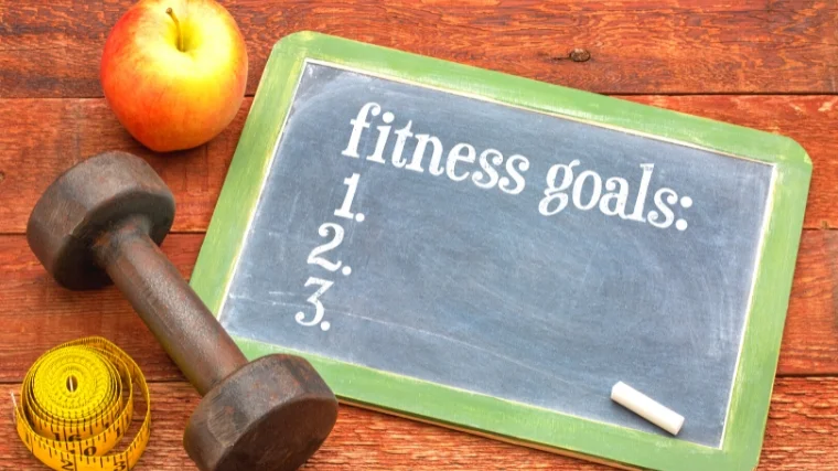 Small chalkboard to list down fitness goals.