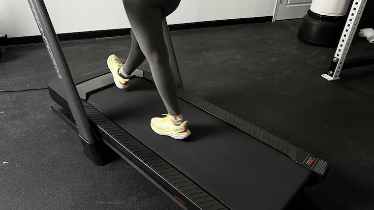 Our tester working out atop the ProForm Pro 9000 treadmill