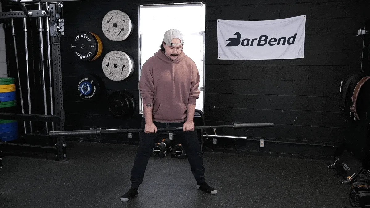 Our tester performing the sumo deadlift high pull exercise.
