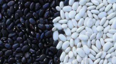 white and black beans